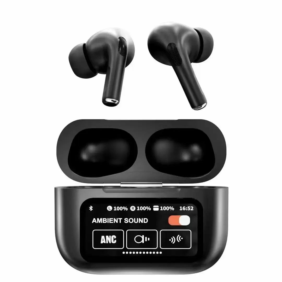 A9 Pro Earbuds Matte Black With ANC AND ENC - Eve Admire